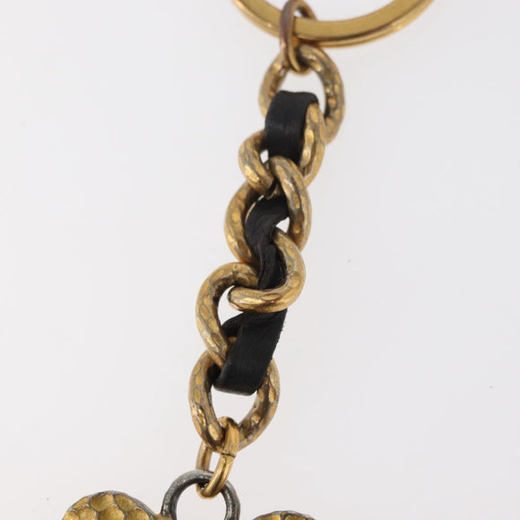 CHANEL COCO Mark Key Ring Charm metal Gold CC Auth bs34873