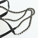 PRADA Chain Shoulder Backpack Nylon Black Silver Auth bs34877A-15