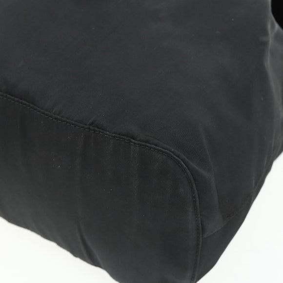 PRADA Chain Shoulder Backpack Nylon Black Silver Auth bs34877A