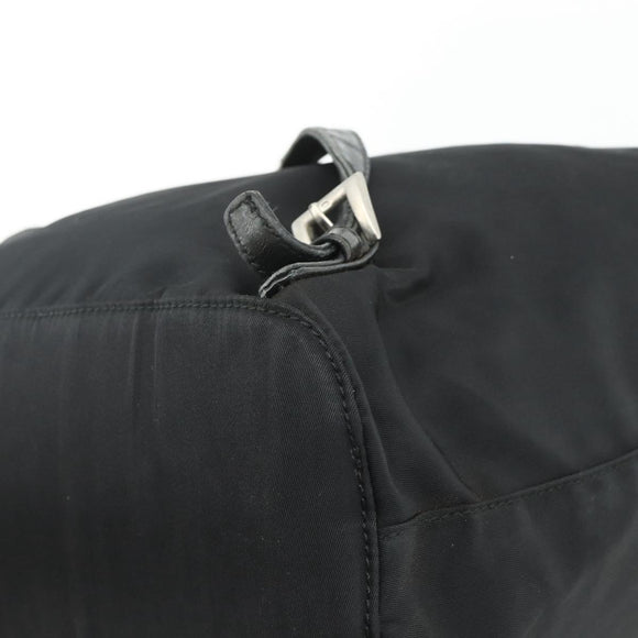 PRADA Chain Shoulder Backpack Nylon Black Silver Auth bs34877A