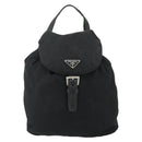 PRADA Chain Shoulder Backpack Nylon Black Silver Auth bs34877A-13