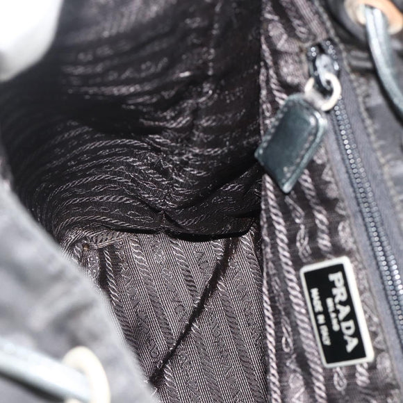 PRADA Chain Shoulder Backpack Nylon Black Silver Auth bs34877A