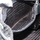 PRADA Chain Shoulder Backpack Nylon Black Silver Auth bs34877A-24