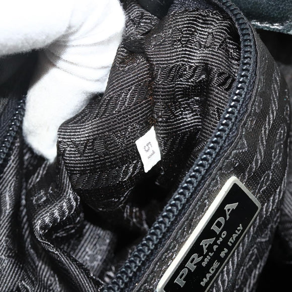 PRADA Chain Shoulder Backpack Nylon Black Silver Auth bs34877A