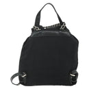 PRADA Chain Shoulder Backpack Nylon Black Silver Auth bs34877A-2