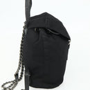PRADA Chain Shoulder Backpack Nylon Black Silver Auth bs34877A-3
