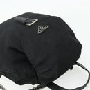 PRADA Chain Shoulder Backpack Nylon Black Silver Auth bs34877A-6