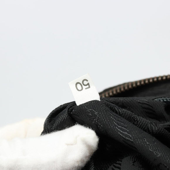 PRADA Schoudertas met Ketting Nylon Zwart Goud Auth bs34879A