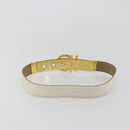 Salvatore Ferragamo Gancini Belt Leather 29.9"" White Gold Auth bs34881A-2
