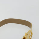 Salvatore Ferragamo Gancini Belt Leather 29.9"" White Gold Auth bs34881A-6