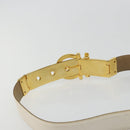 Salvatore Ferragamo Gancini Belt Leather 29.9"" White Gold Auth bs34881A-8