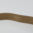 Salvatore Ferragamo Gancini Belt Leather 29.9"" White Gold Auth bs34881A-9