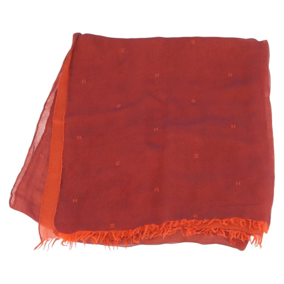 HERMES Sjaal Zijde Rood Auth bs34883A