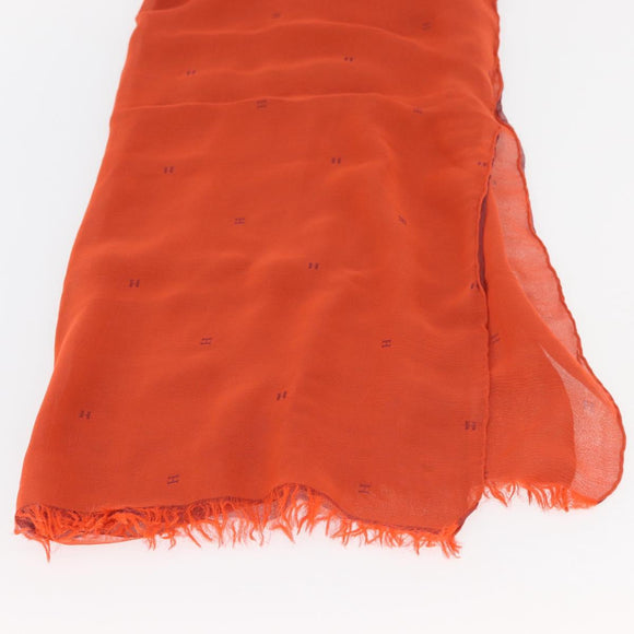 HERMES Sjaal Zijde Rood Auth bs34883A