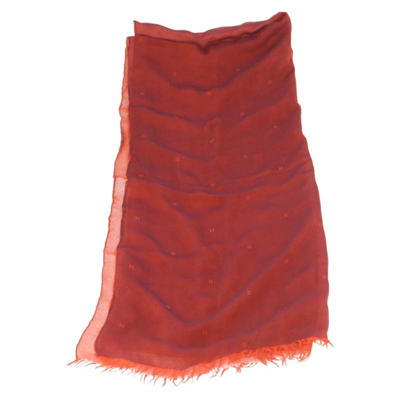 HERMES Sjaal Zijde Rood Auth bs34883A
