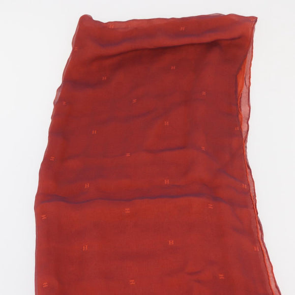 HERMES Sjaal Zijde Rood Auth bs34883A