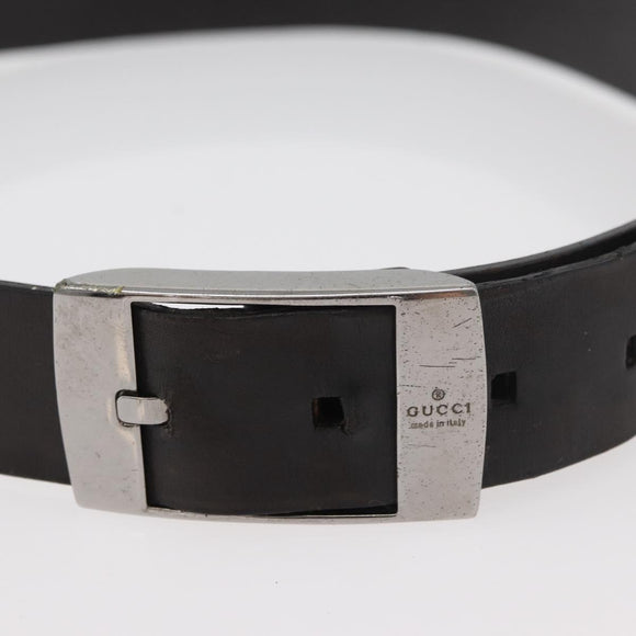 GUCCI GG Canvas Guccissima Belt Leather 2 Set Beige Black Auth bs34884