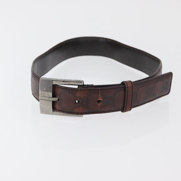 GUCCI GG Canvas Guccissima Belt Leather 2 Set Beige Black Auth bs34884