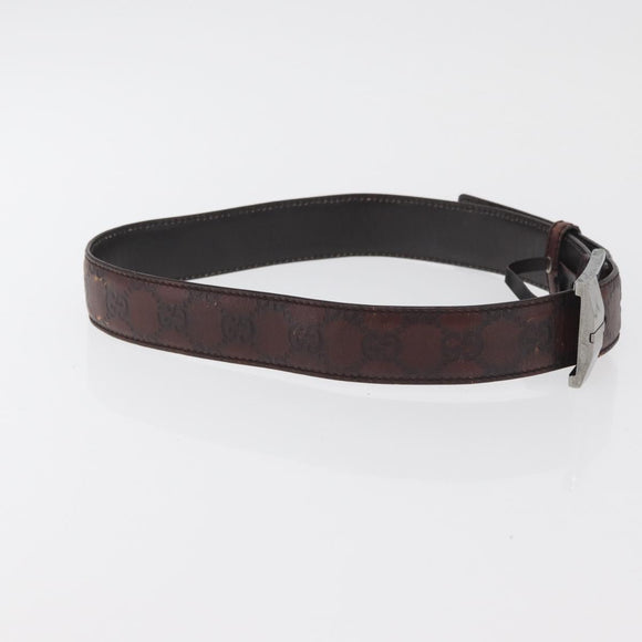 GUCCI GG Canvas Guccissima Belt Leather 2 Set Beige Black Auth bs34884