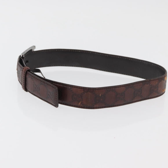 GUCCI GG Canvas Guccissima Belt Leather 2 Set Beige Black Auth bs34884