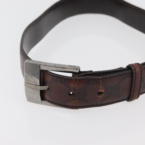 GUCCI GG Canvas Guccissima Belt Leather 2 Set Beige Black Auth bs34884