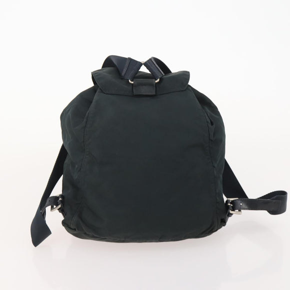 PRADA Backpack Nylon 2 Set Black Khaki Auth bs34889