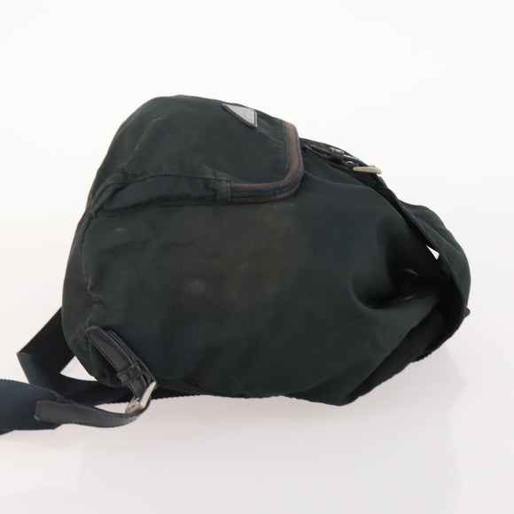 PRADA Backpack Nylon 2 Set Black Khaki Auth bs34889