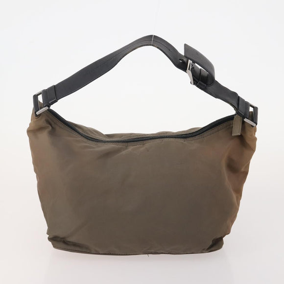 PRADA Shoulder Bag Canvas Nylon Leather 3 Set Brown White Auth bs34891