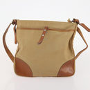 PRADA Shoulder Bag Canvas Nylon Leather 3 Set Brown White Auth bs34891-19
