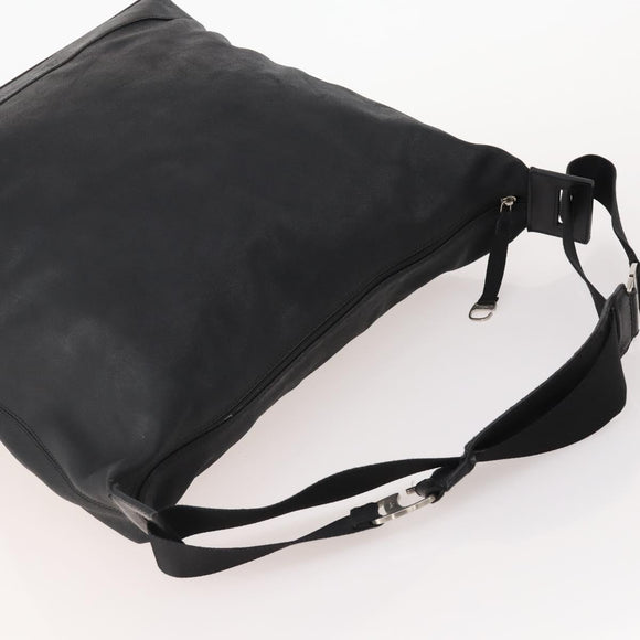 Salvatore Ferragamo Vala Bag Nylon Leather 2 Set Black Brown Auth bs34892