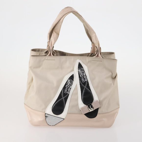 Salvatore Ferragamo Shoulder Bag Nylon 2 Set Pink Dark Brown Auth bs34893