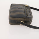 FENDI Pecan Canvas Shoulder Bag PVC 2 Set Black Brown Auth bs34895-12