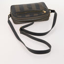 FENDI Pecan Canvas Shoulder Bag PVC 2 Set Black Brown Auth bs34895-13