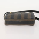 FENDI Pecan Canvas Shoulder Bag PVC 2 Set Black Brown Auth bs34895-15