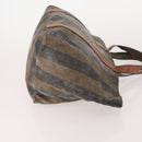 FENDI Pecan Canvas Shoulder Bag PVC 2 Set Black Brown Auth bs34895-4