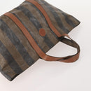 FENDI Pecan Canvas Shoulder Bag PVC 2 Set Black Brown Auth bs34895-5