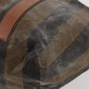FENDI Pecan Canvas Shoulder Bag PVC 2 Set Black Brown Auth bs34895-8