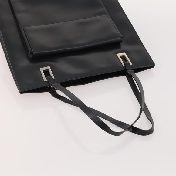 GUCCI GG Canvas GG Supreme Tote Bag Leather PVC 3 Set Black Beige Auth bs34896