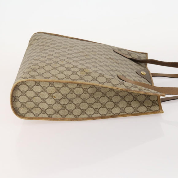GUCCI GG Canvas GG Supreme Tote Bag Leather PVC 3 Set Black Beige Auth bs34896