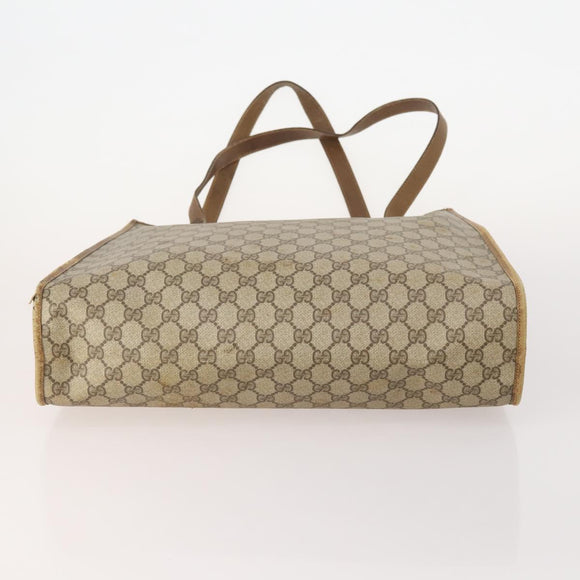 GUCCI GG Canvas GG Supreme Tote Bag Leather PVC 3 Set Black Beige Auth bs34896