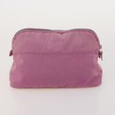 HERMES Fourre Tout Hand Bag Canvas 4 Set Bordeaux White pink Auth bs34897-15