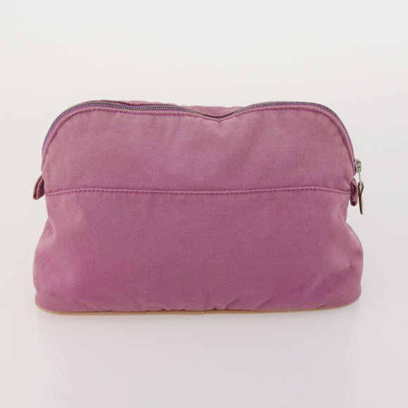 HERMES Fourre Tout Hand Bag Canvas 4 Set Bordeaux White pink Auth bs34897