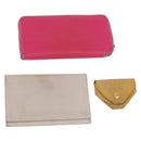 HERMES Geldbörse Leder 3er Set Pink Rot beige Auth bs34898-1