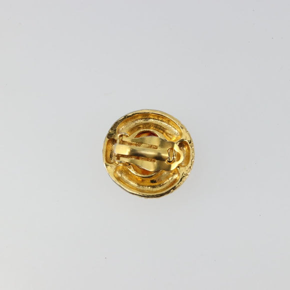CHANEL Earring metal Gold Tone CC Auth bs34899