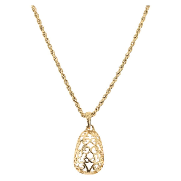SAINT LAURENT Necklace metal Gold Tone Auth bs34901A