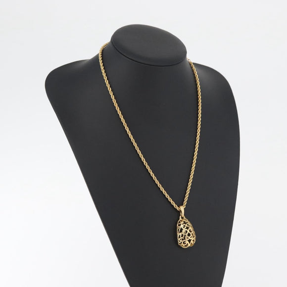 SAINT LAURENT Necklace metal Gold Tone Auth bs34901A