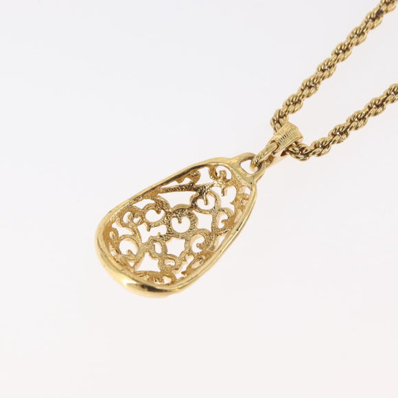 SAINT LAURENT Necklace metal Gold Tone Auth bs34901A