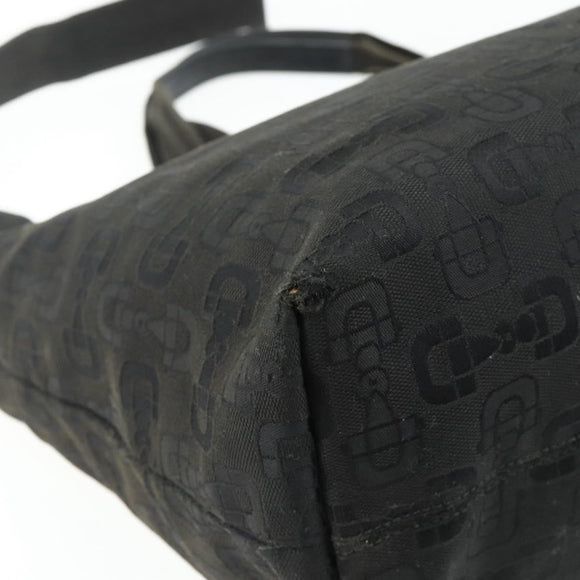 GUCCI Tote Bag Canvas 2way Black Silver 240058 Auth bs34902