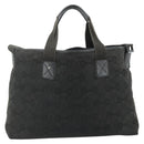 GUCCI Tote Bag Canvas 2way Black Silver 240058 Auth bs34902-2