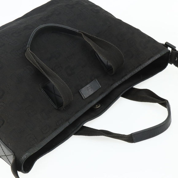 GUCCI Tote Bag Canvas 2way Black Silver 240058 Auth bs34902